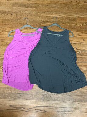 Time and Tru Tank Tops XXL (20) Bundle Set of 2 Pink & Charcoal